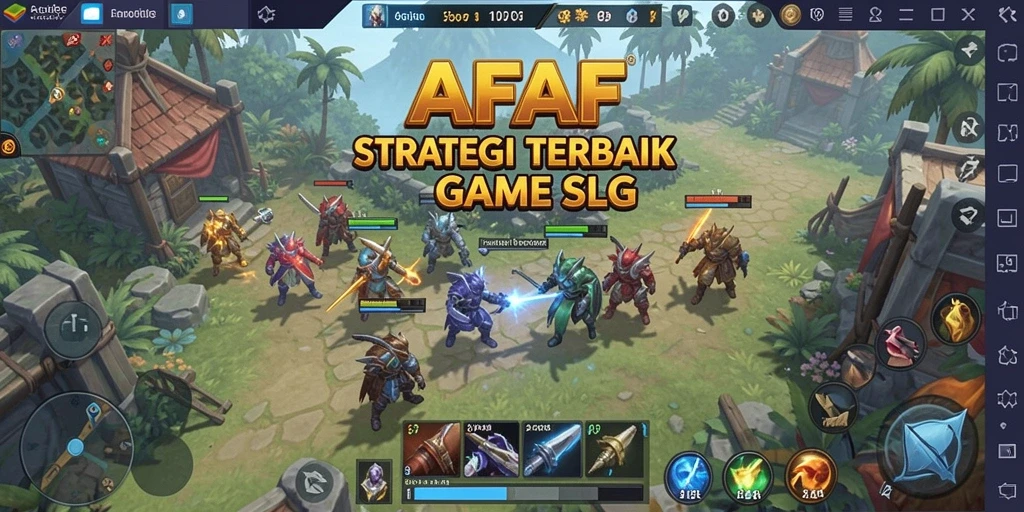 Tampilan aksi strategis yang mendebarkan dalam game SLG AFAF.