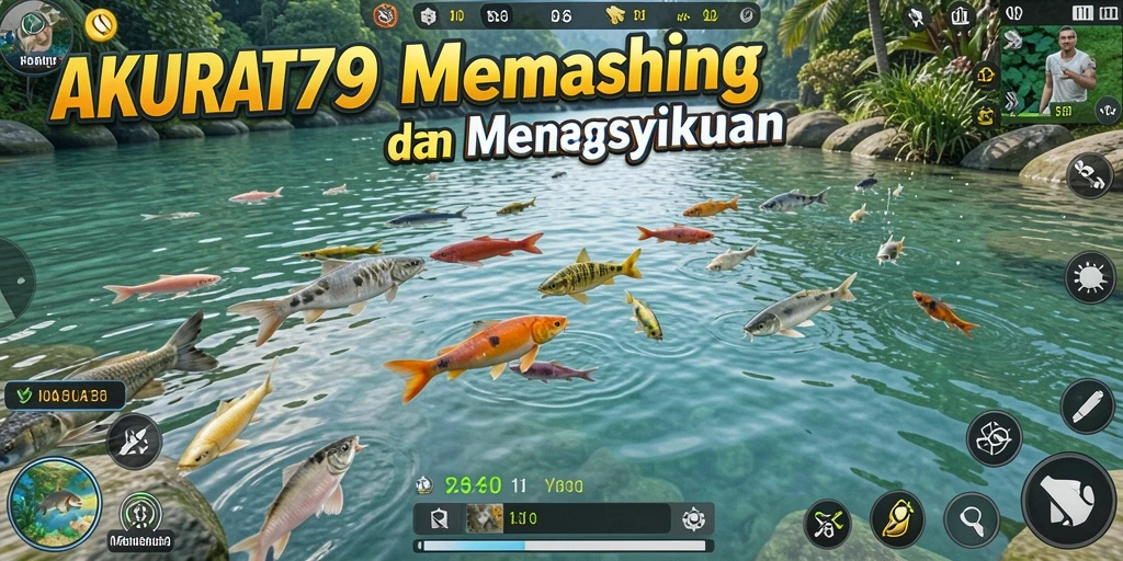 Screenshot gameplay menampilkan pengalaman memancing yang seru.