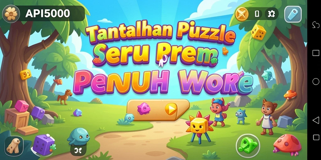 Screenshot gameplay API5000 yang menunjukkan tantangan Puzzle.