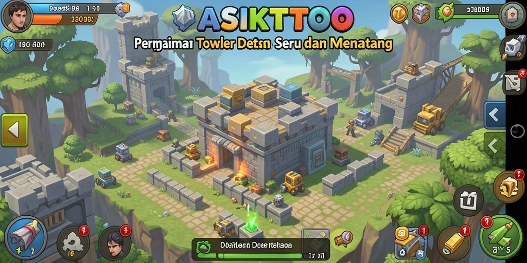 Tampilan gameplay menegangkan dari ASIKTOTO di Tower Defense.