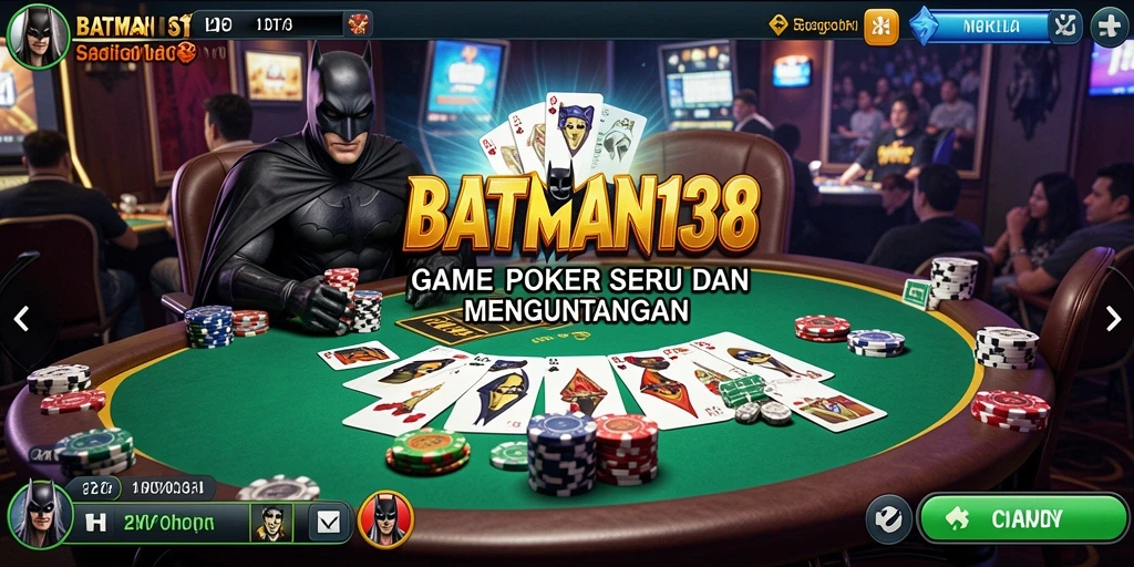 Tampilan menarik dari gameplay poker di BATMAN138.
