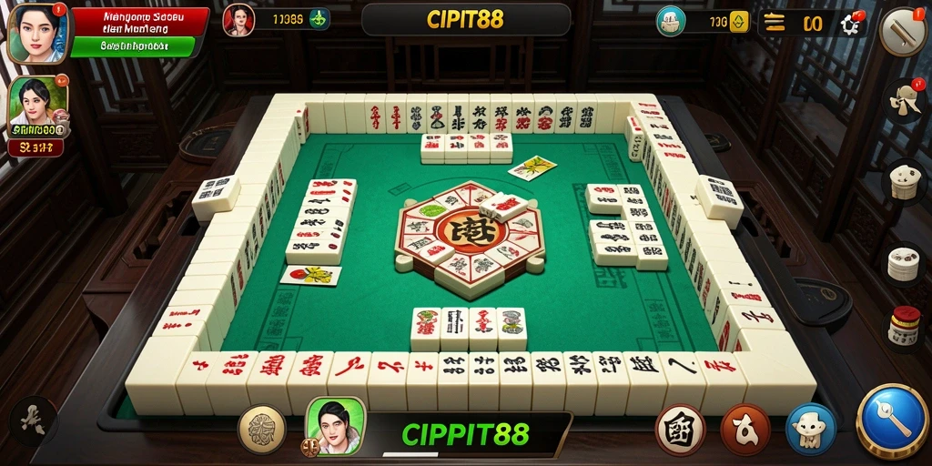 Screenshot gameplay menampilkan suasana seru permainan Mahjong di CIPIT88.