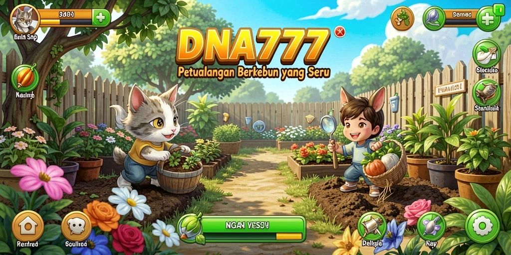 Tampilan menarik dari gameplay berkebun di DNA777.