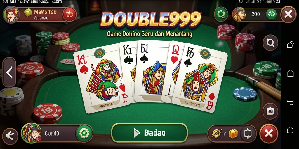 Tampilan gameplay domino yang menarik dan seru di DOUBLE999.