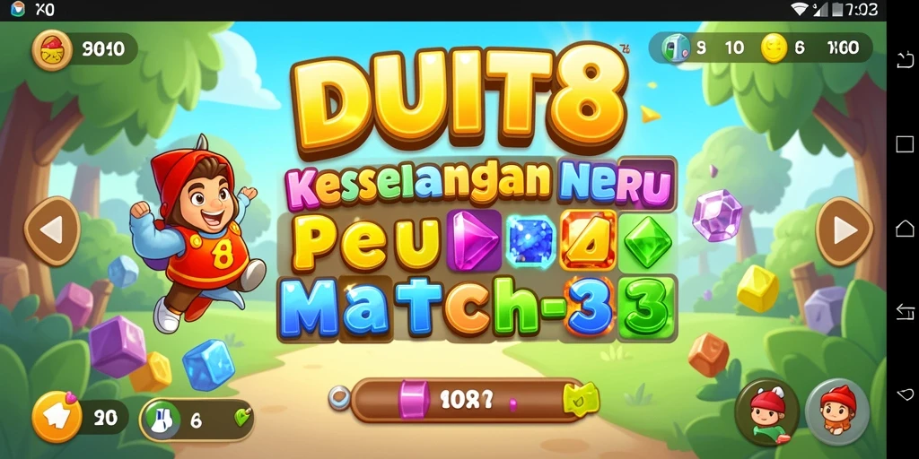 Tampilan gameplay seru saat mencocokkan biji dalam DUIT8.