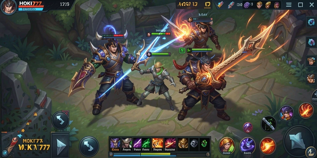 Tampilan gameplay HOKI777 yang seru dalam pertarungan MOBA.