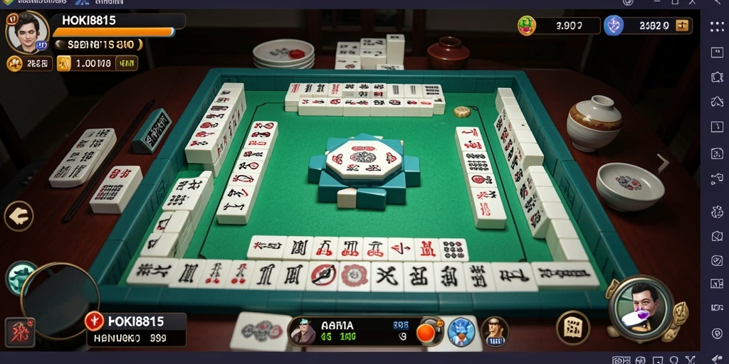 Tangkapan layar HOKI8815 menampilkan gameplay Mahjong yang seru dan interaktif.