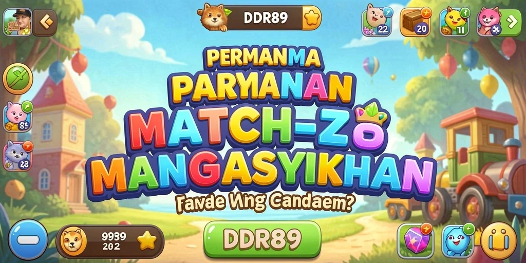 Tampilan gameplay seru di IDR89 dengan tantangan Match-3.