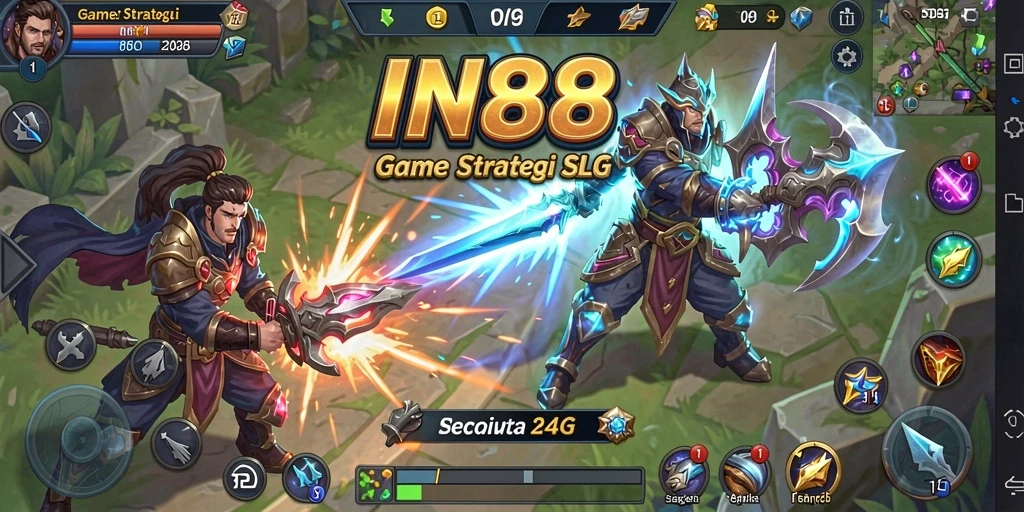 Tampilan screenshot gameplay <strong>IN88</strong> menampilkan aksi strategi yang epik.