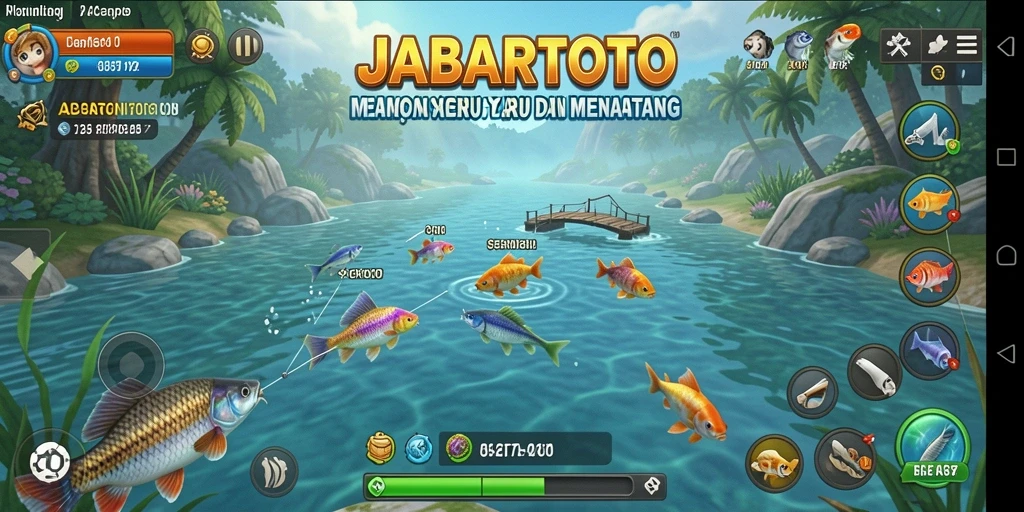 Screenshot gameplay JABARTOTO menampilkan aksi memancing yang seru.