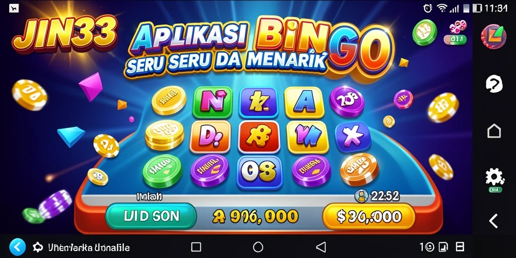 Tampilan gameplay seru di JIN33 dengan warna-warni kartu Bingo.