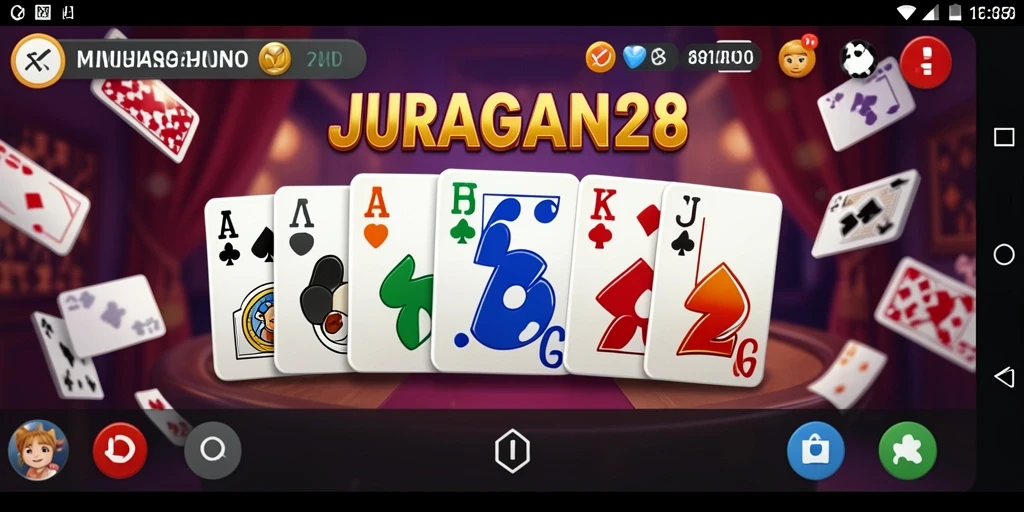 Tampilan menarik dari gameplay JURAGAN28 saat bermain domino.