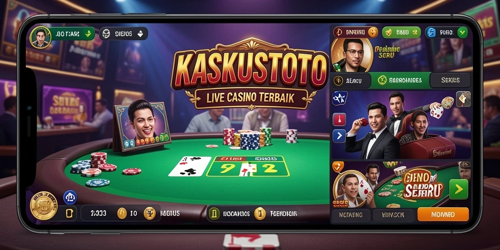 Tampilan menawan dari gameplay Live Casino di KASKUSTOTO.