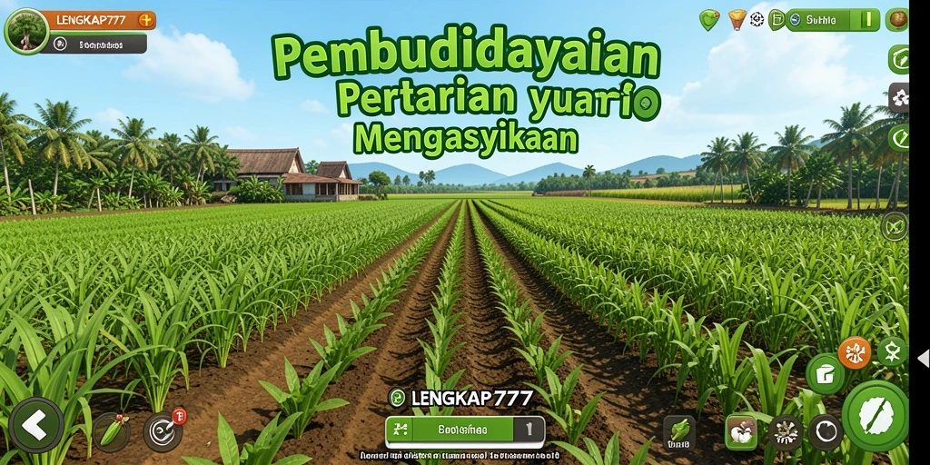 Screenshot gameplay LENGKAP777 menampilkan aktivitas bercocok tanam yang menawan.
