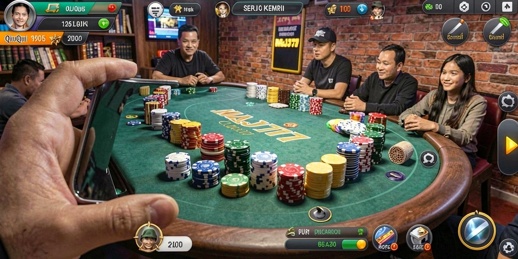 Tampilan seru dari gameplay QiuQiu di MAJ777.