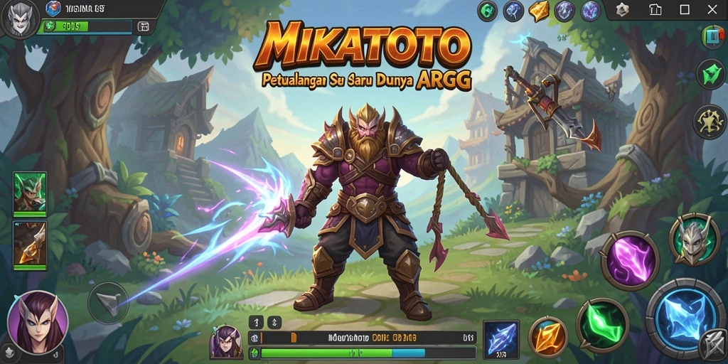 Screenshot utama MIKATOTO menampilkan aksi pertarungan yang mendebarkan.