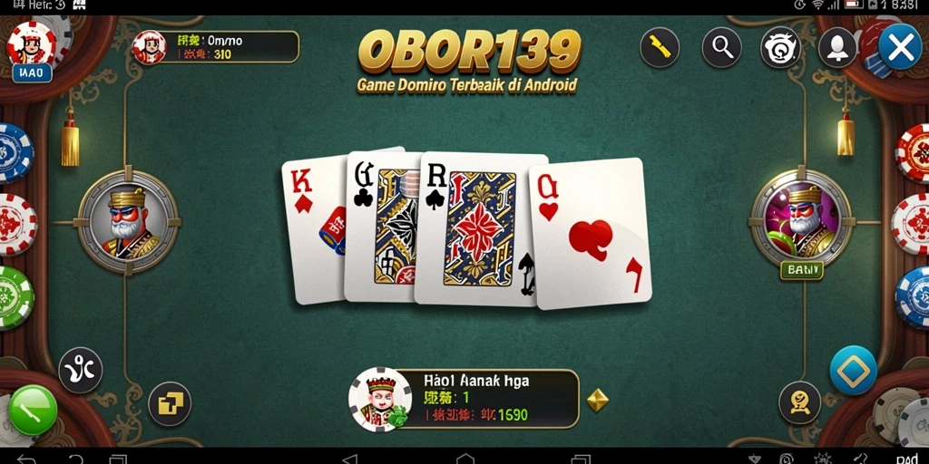 Tampilan gameplay seru dari OBOR138 aplikasi Domino.