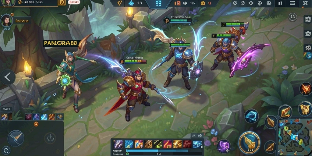 Tangkapan layar gameplay PANDORA88 yang menampilkan pertempuran tim yang seru.