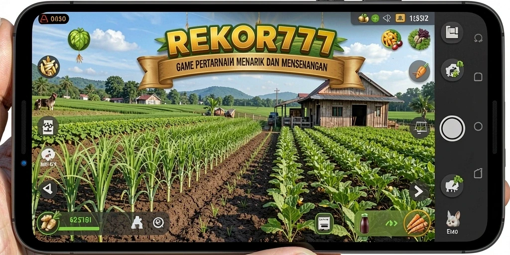 Screenshot gameplay REKOR777 menunjukkan aktivitas pertanian yang menarik.