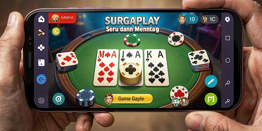Screenshot gameplay SURGAPLAY yang menggambarkan keseruan bermain Gaple.