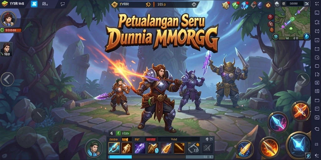Tampilan gameplay menarik dari YYRR dalam dunia MMORPG yang luas.